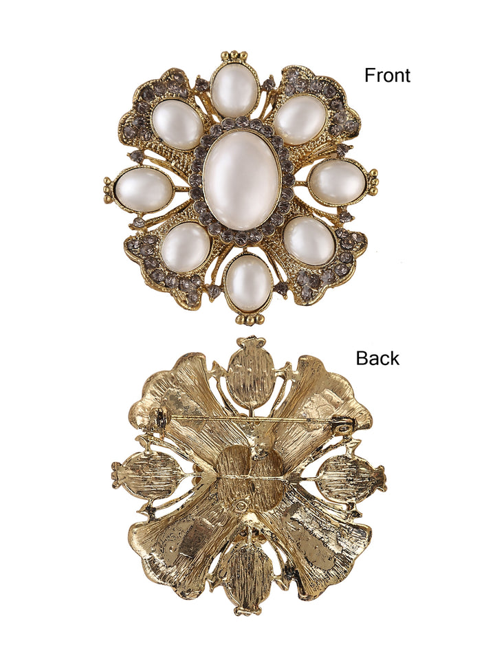 Beautiful Vintage Diamond & Pearl Brooch Pin
