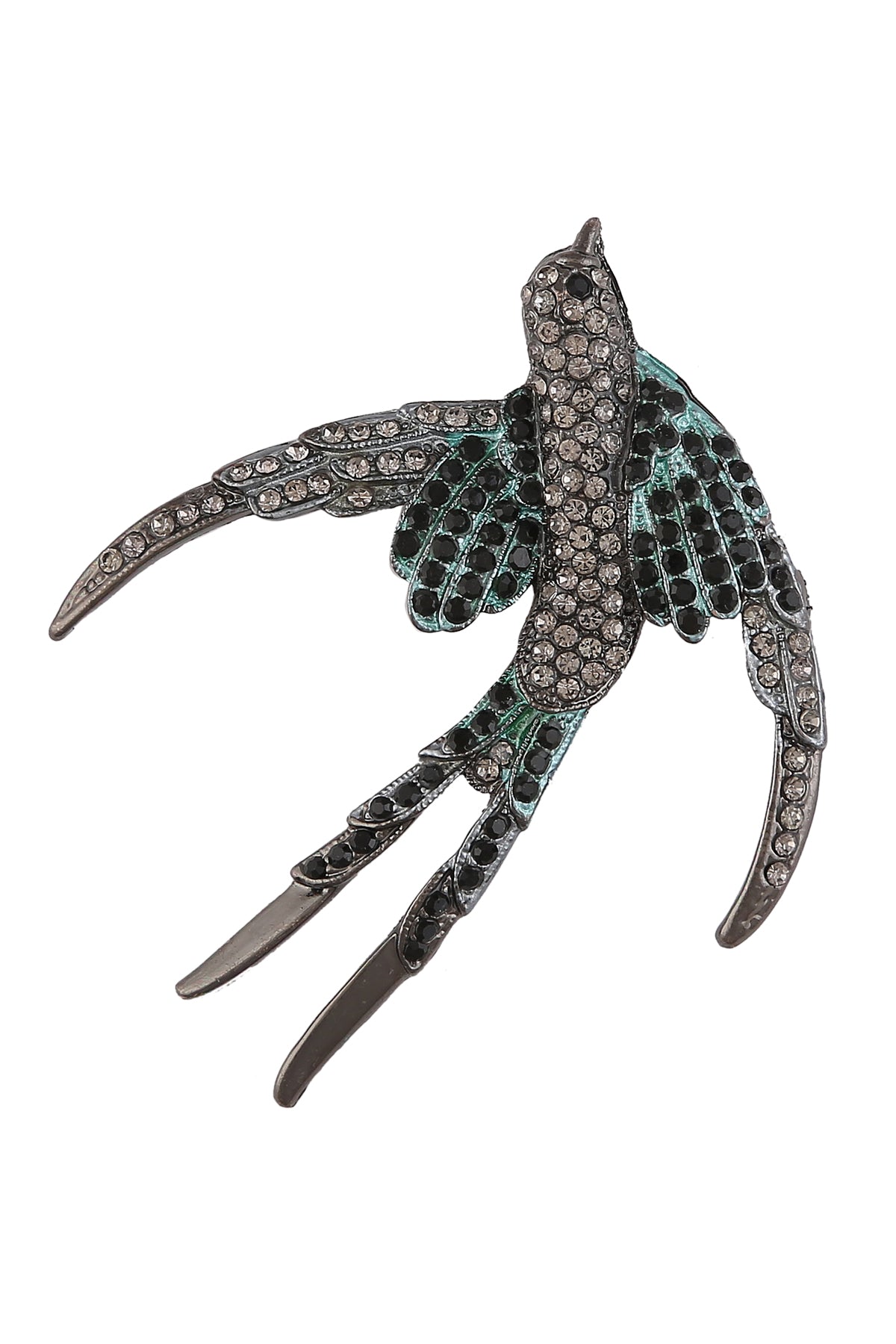 Sparkling and Shiny Diamond Swallow Vintage Bird Brooch