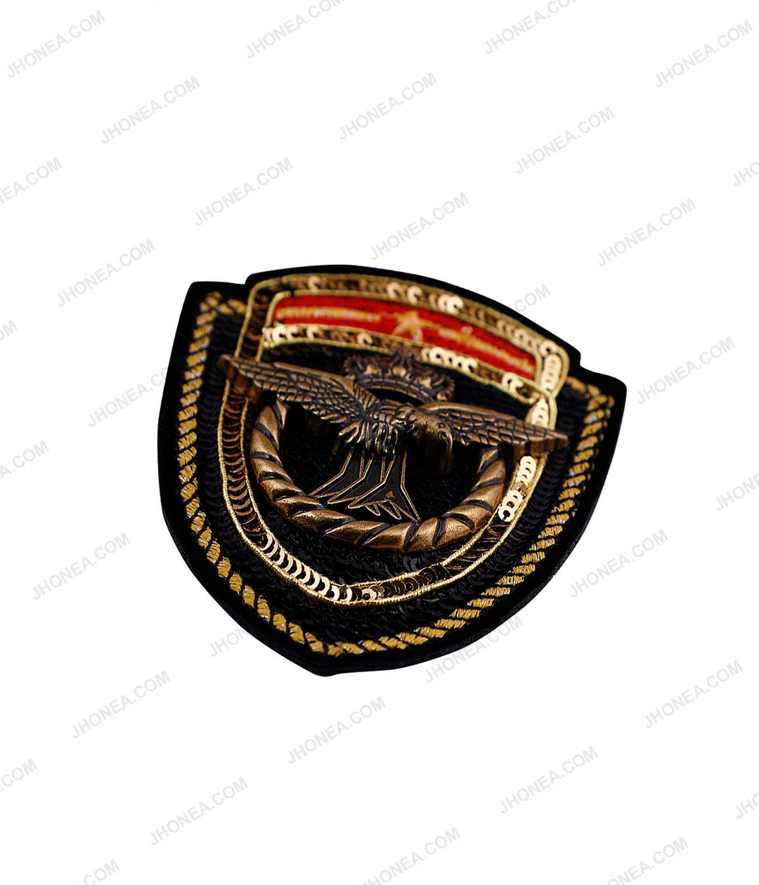 Royal Metal Eagle Emblem Sequins Embroidery Premium Patch