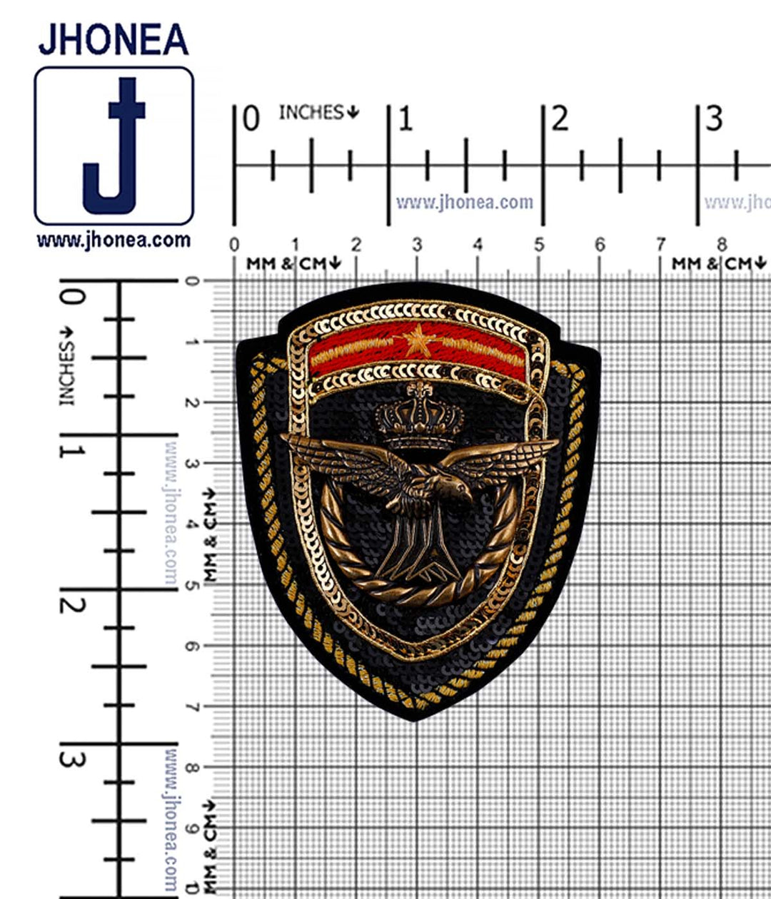 Royal Metal Eagle Emblem Sequins Embroidery Premium Patch
